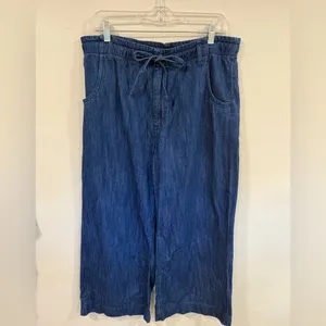Madewell The Denim Pull-On Wide-Leg Pant Size 30 EUC thumbnail 5