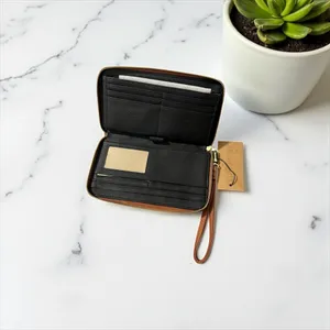 Steve Madden Bzippy‎ Cognac Brown Zip Around Wallet with Wristlet Strap NEW thumbnail 5