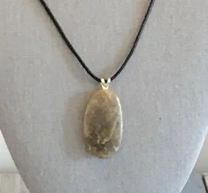 Handmade Awesome Necklace Black Cord W Beach Stone Pendant thumbnail 4