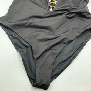 Aqua Lounge Black One Piece Swimsuit Sz L thumbnail 3