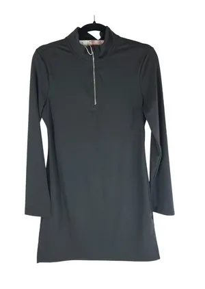 Halara Mini Dress Long Sleeve Mock Neck Zipper Stretch Black M thumbnail 1