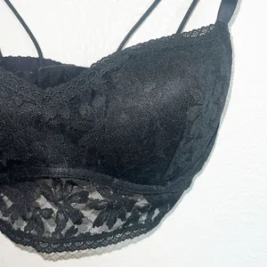 Pink Victoria's Secret Black Push Up Lace Hook Closure Bralette New thumbnail 4
