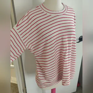 Aerie Red/White Stripe Fleece thumbnail 2