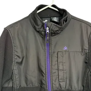 Snozu Women XL Fleece Jacket Black‎ Purple Zip Pocket Outdoor Casual Outdoor thumbnail 3
