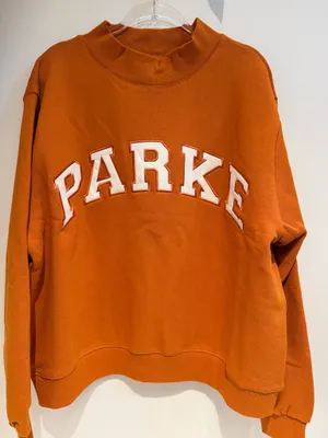 Parke Back to School Varsity Mockneck – Amber & White – L/XL – NWT thumbnail 1