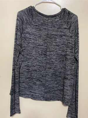 rag & bone Marled Crewneck Long-Sleeve Top - Black & Gray thumbnail 2