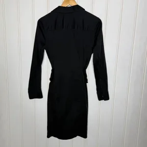 UNTUCKIT Angelina Black Button Front Belted Shirt Dress Long Sleeve Women 897 thumbnail 6
