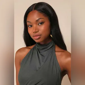 Lulus Cute Inspiration Dark Green Sleeveless Halter Top thumbnail 3
