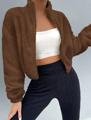 Shein Sherpa Cropped Jacket thumbnail 1