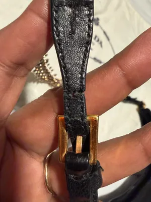 Prada Black Leather Hobo with Gold Chain Accent and dust bag . thumbnail 8