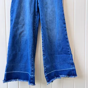 Free‎ People High Rise Wide Leg Blue Denim Cotton Blend Jeans sz 28 thumbnail 4