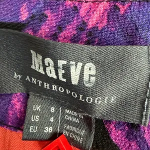 Maeve Anthropologie Macie Maxi Dress Women's 4 Purple Floral Print Orange Belt thumbnail 5