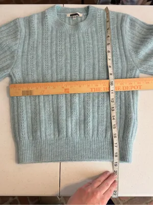 Madewell Cloudsoft Charm Stitch Hazel Sweater Tee xxs mint Blue Preppy juniper thumbnail 8