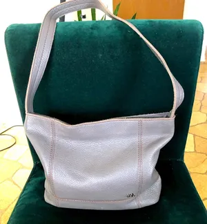 The Sak Gray Leather Shoulder Purse thumbnail 1