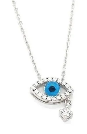 Small Evil Eye Necklace Blue thumbnail 1