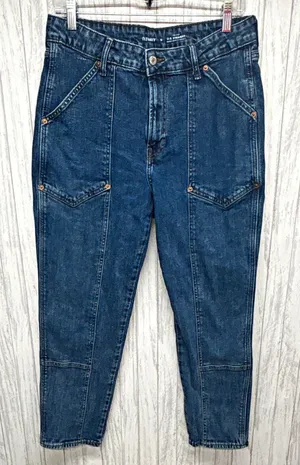 Old Navy Womens Size 12 Straight High Rise Medium Wash Blue Denim 5-Pocket thumbnail 1