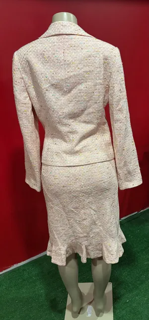 Sara Campbell Pink Tweed Ruffle Hem Skirt Suit thumbnail 3