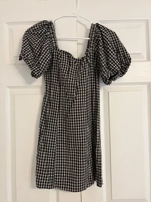 Black gingham mini dress thumbnail 1
