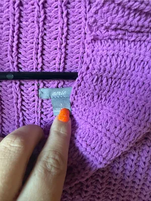 Aerie Purple Chunky Knit Oversized Turtleneck Sweater Women’s Large thumbnail 5