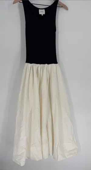 Reformation Black Tank Midi Dress with Cream Skirt small thumbnail 1