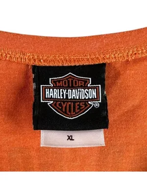 Harley-Davidson Mad Boar Texas Orange Graphic T-Shirt Women’s XL V-Neck thumbnail 3