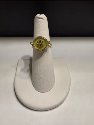NEW Tory Burch Kira semiprecious mother of pearl Rotational Reversible Ring sz 6 thumbnail 3