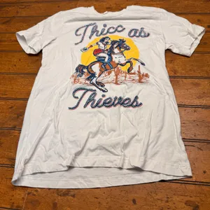 Lauren Alaina Thicc as Thieves Graphic T-Shirt White Western Cowgirl Concert Tee thumbnail 1