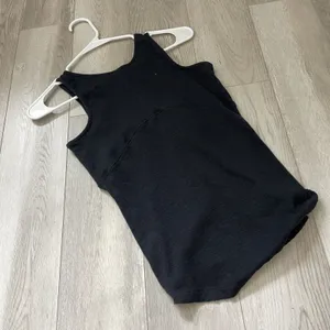 Free People Top tie front cutout sleeveless fitted womens Black medium going out thumbnail 4
