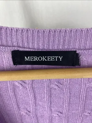 Merokeety Lavender Purple Long Sleeve Knit Ribbed Sweater Dress L thumbnail 5