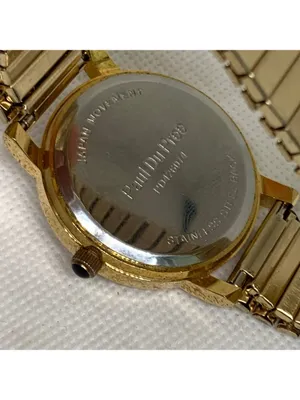 Paul Du Pree women’s gold tone watch black dial crystals 37mm quartz running thumbnail 7