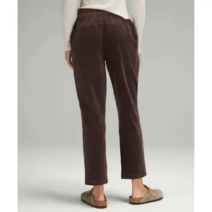 Lululemon Scuba Mid-Rise Wide-Leg Pant 7/8 Velvet Cord Espresso Brown 8 LW5GA5S thumbnail 2