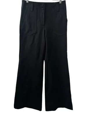 Anthropologie Maeve The Naomi Ponte Wide-Leg Flare Pants in Black Size 28 NWT thumbnail 5
