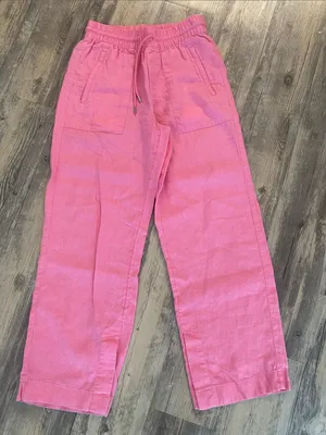 Athleta Retreat Linen High Rise Wide Leg Pant Pink XXS (SP25) thumbnail 1