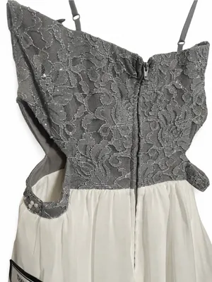Speechless NWT White Silver Lace Cutout Beaded Homecoming Dress Size 11 thumbnail 6