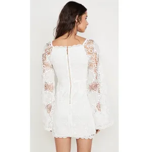 Alice McCALL Berwyn Diamond Veins Anthropologie BHLDN Porcelain White Lace Dress thumbnail 4