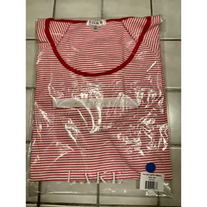 Lake Pajamas Pima Classic Long Sleeve Nightgown Classic Red Stripe Sz S New NWT thumbnail 2