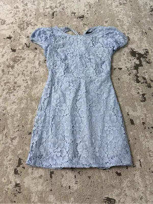 Free People Light Blue Lace Hailee Mini Dress Size Small thumbnail 3