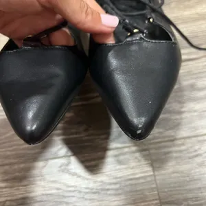 Topshop Ghillie Black Pointed Toe Lace Up Flats thumbnail 3