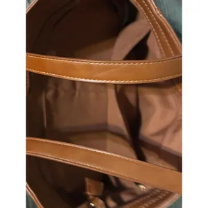 MISSNINE Tote Bag Womens Cognac Brown Faux Leather Multi-Pocket Shoulder Bag thumbnail 4