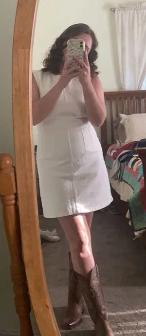 White Denim Dress thumbnail 2