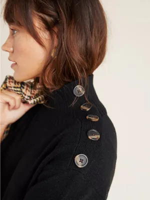 Anthropologie Black Margarita Tunic Sweater thumbnail 3