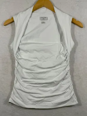 Aritzia Contour Ruched Sleeveless Top White High Neck‎ 115232 Womens Medium thumbnail 1