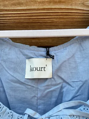 Kourt Light Blue Size S Juliet Cotton Lace Collar Mini Dress Few Moda thumbnail 11