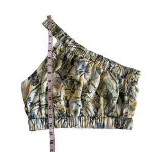 Abercrombie & Fitch One-Shoulder Boho Tropical Floral Cropped Tank Top XS NWT thumbnail 4