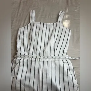LOFT White and Black Striped Jumpsuit‎ thumbnail 8