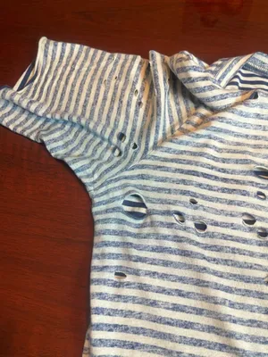 Free People We The Free Distressed Striped T-Shirt Medium Grunge Indie Sleaze M thumbnail 8