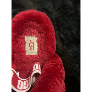 UGG‎ Fluff Yeah Red Slides Slingback Shoes Slippers Sandals Size 4 thumbnail 3