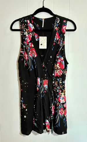 Free People Floral Wrap Top thumbnail 1