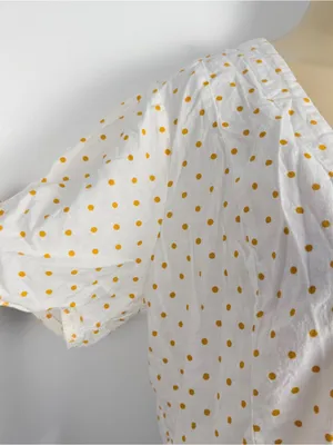 Maeve Anthropologie Louise Wrap Top Sz 14 Polka Dots Linen Blend Shirt thumbnail 3