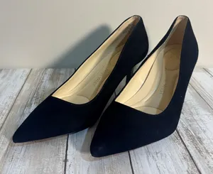 Nine West Kuna 9X9 Womens Black Suede Pointed Toe Pumps Size 6M‎ Comfort Heels thumbnail 1